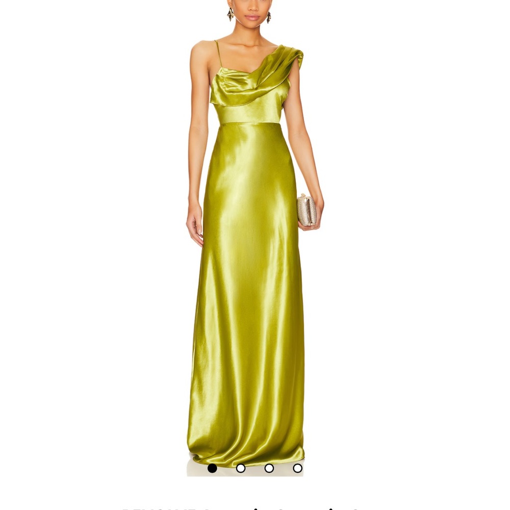 House of Harlow 1960 Lime Green Satin Dress